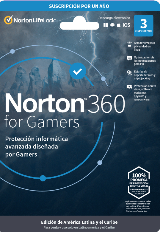Norton 360 es la protección avanzada diseñada para gamers