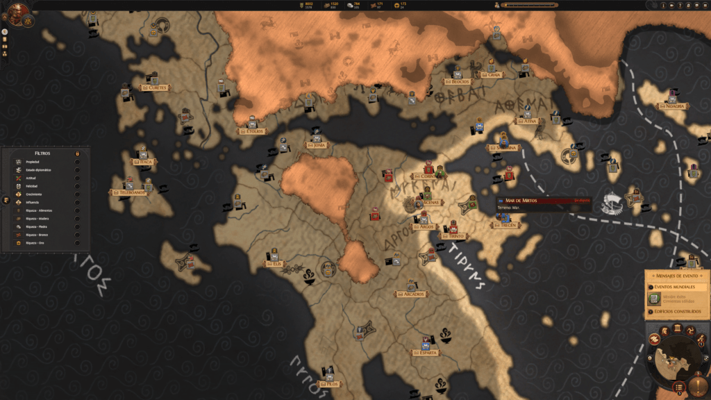 Troy Total War Saga - Mapa Macro Político