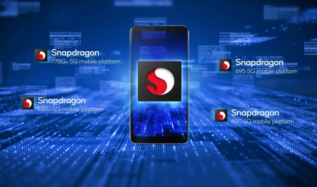plataformas móviles; Snapdragon 778G Plus 5G, 695 5G, 480 Plus 5G y 680 4G