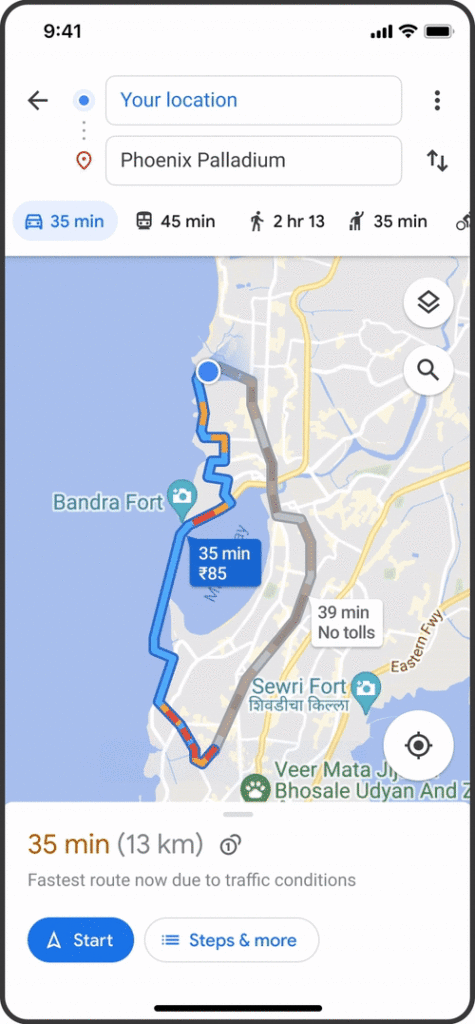 road trip Google Maps