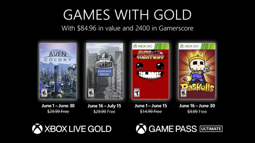 Xbox games with gold junio