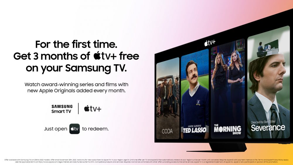 Apple TV+ gratis con Samsung Smart TV