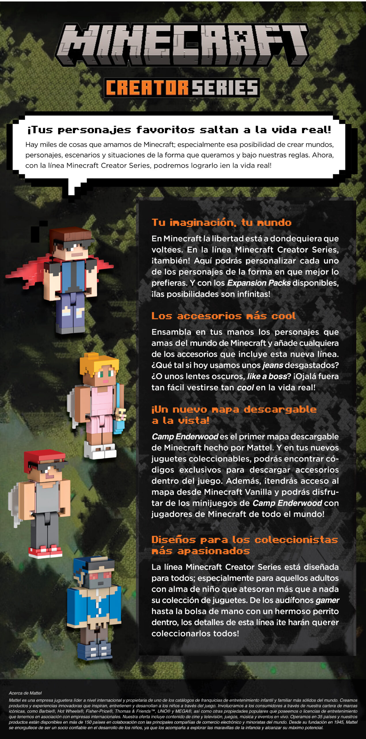 Minecraft Creator Rang ¿Sabías que puedes coleccionar los personajes de Minecraft Creator Series?