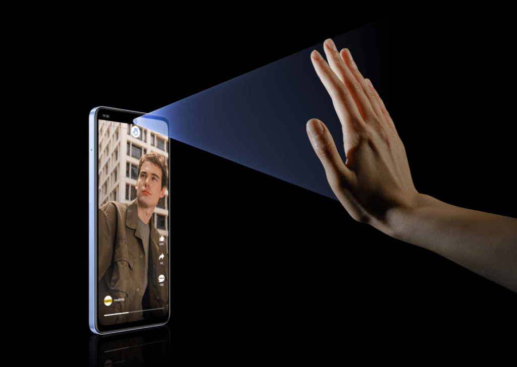 realme c65 gestos en el aire