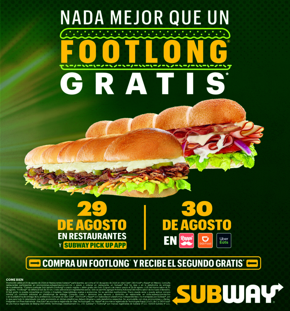 Nada mejor que un Footlong gratis de Subway