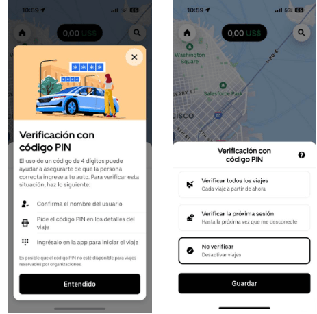 Uber Código PIN