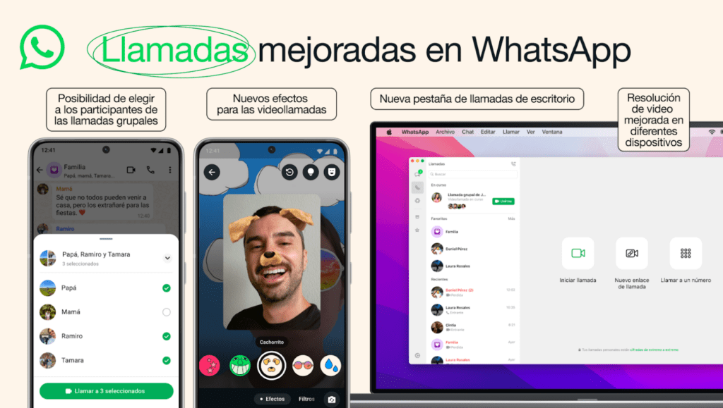 funciones llamadas en WhatsApp