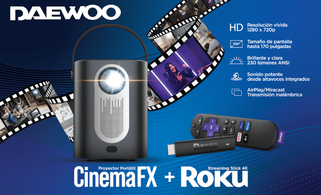 ¡No creerás lo que este proyector Daewoo y Roku pueden hacer!