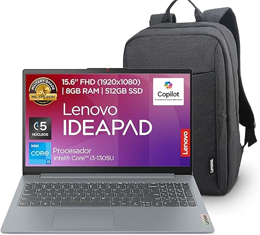 Lenovo Laptop + Mochila | IdeaPad Slim 3 - laptops que complementan