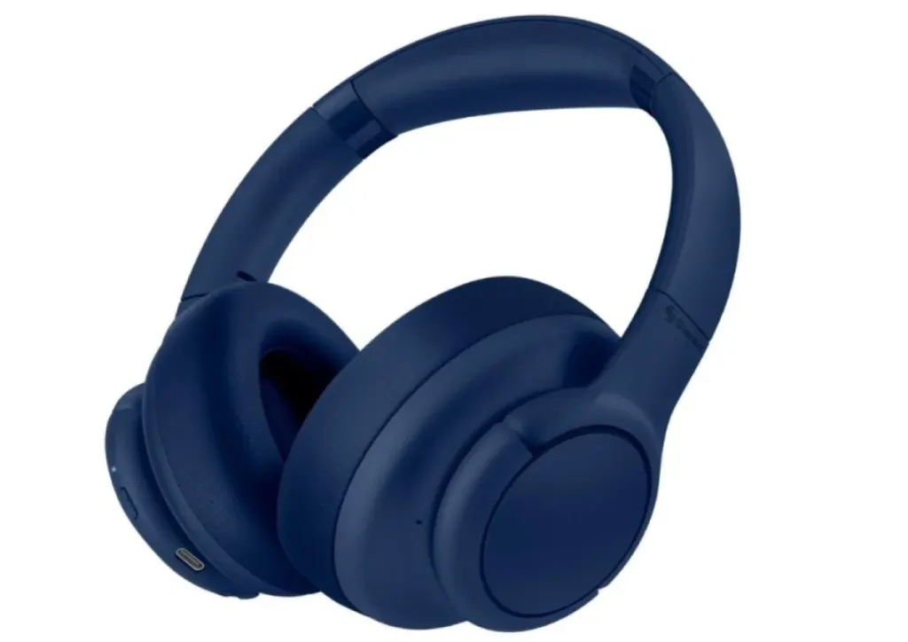 Audífonos inalámbricos STEREN azules con puerto USB-C.