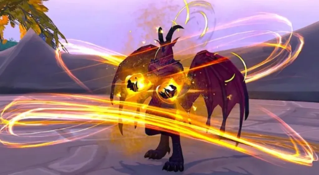 Personaje Evocador de World of Warcraft usando magia temporal.