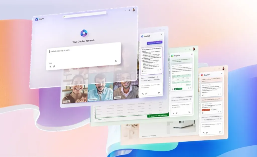 Interfaz de Microsoft Copilot en Microsoft 365
