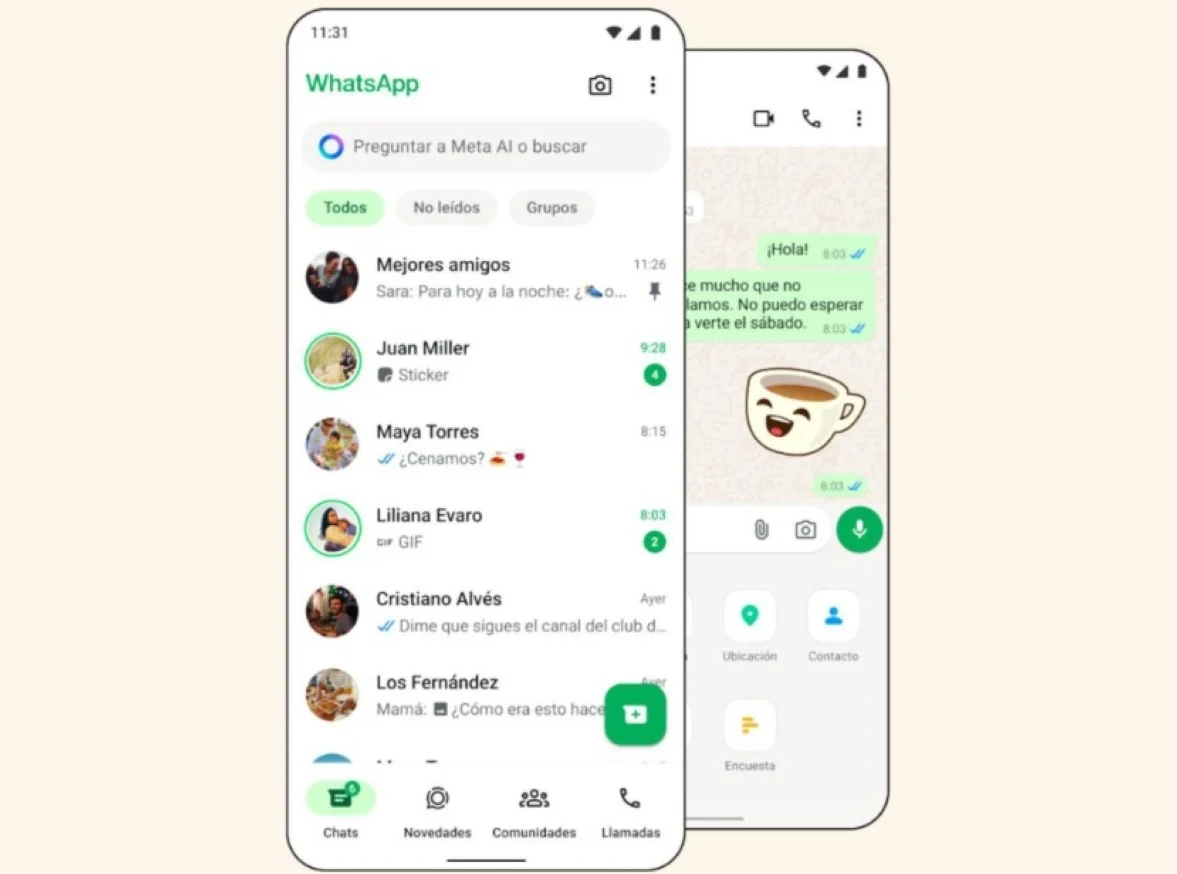 Interfaz oficial de WhatsApp