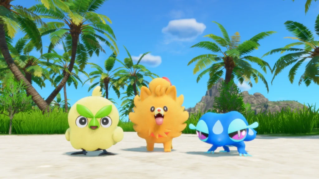 Tres pokemones de Pokopia