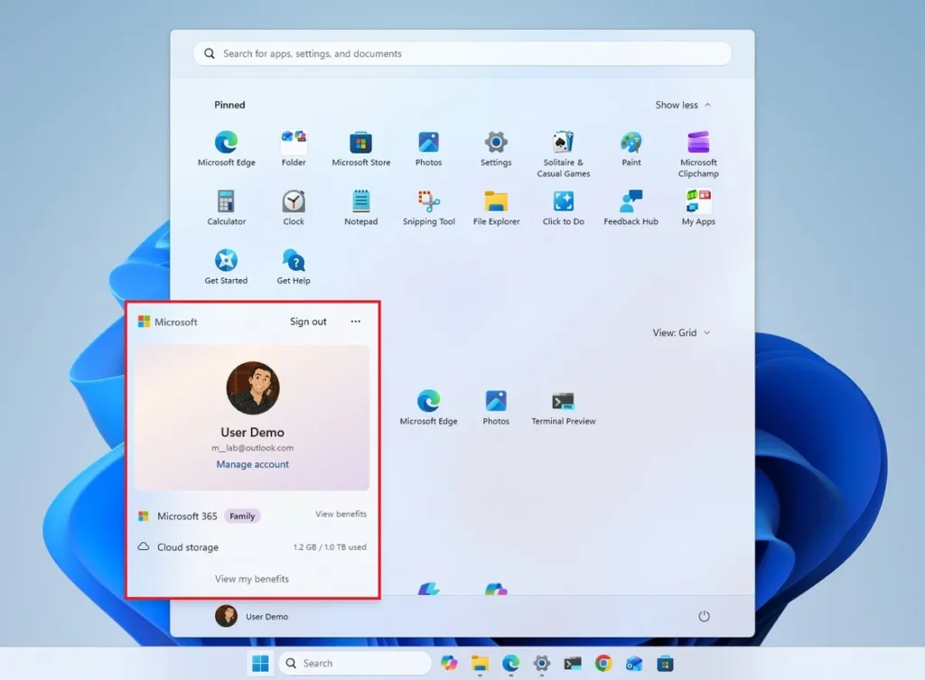 Escritorio de Windows 11