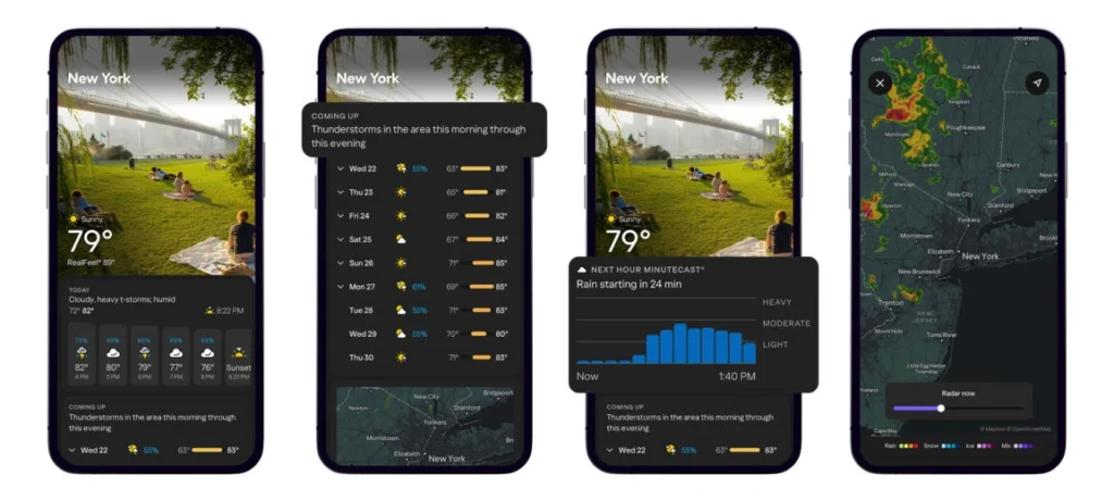 Yahoo Weather en un Smartphone