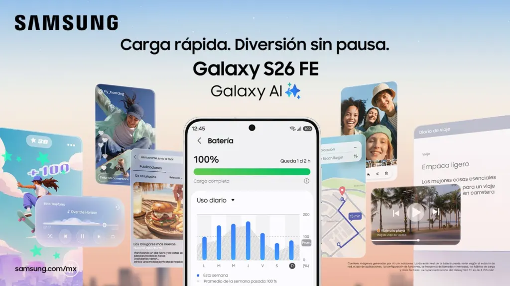 Samsung Galaxy S26 FE carga rapida