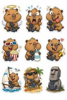Stickers en ChatGPT de capibara