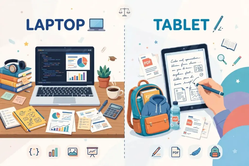 Comparativa entre laptop y tablet para estudiantes