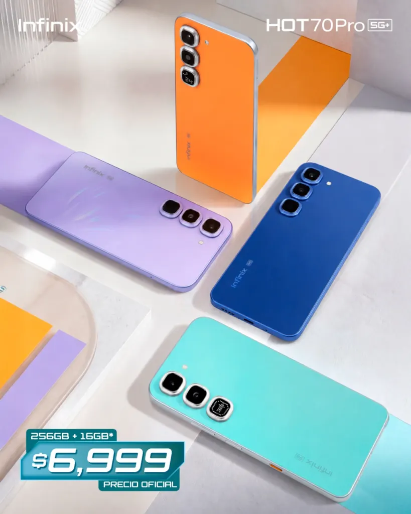 Infinix Hot 70 Pro 5G gama de colores
