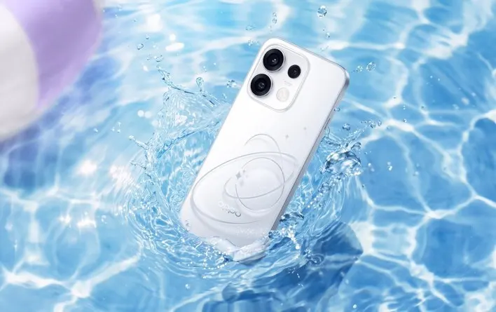reno 16f pro en el agua