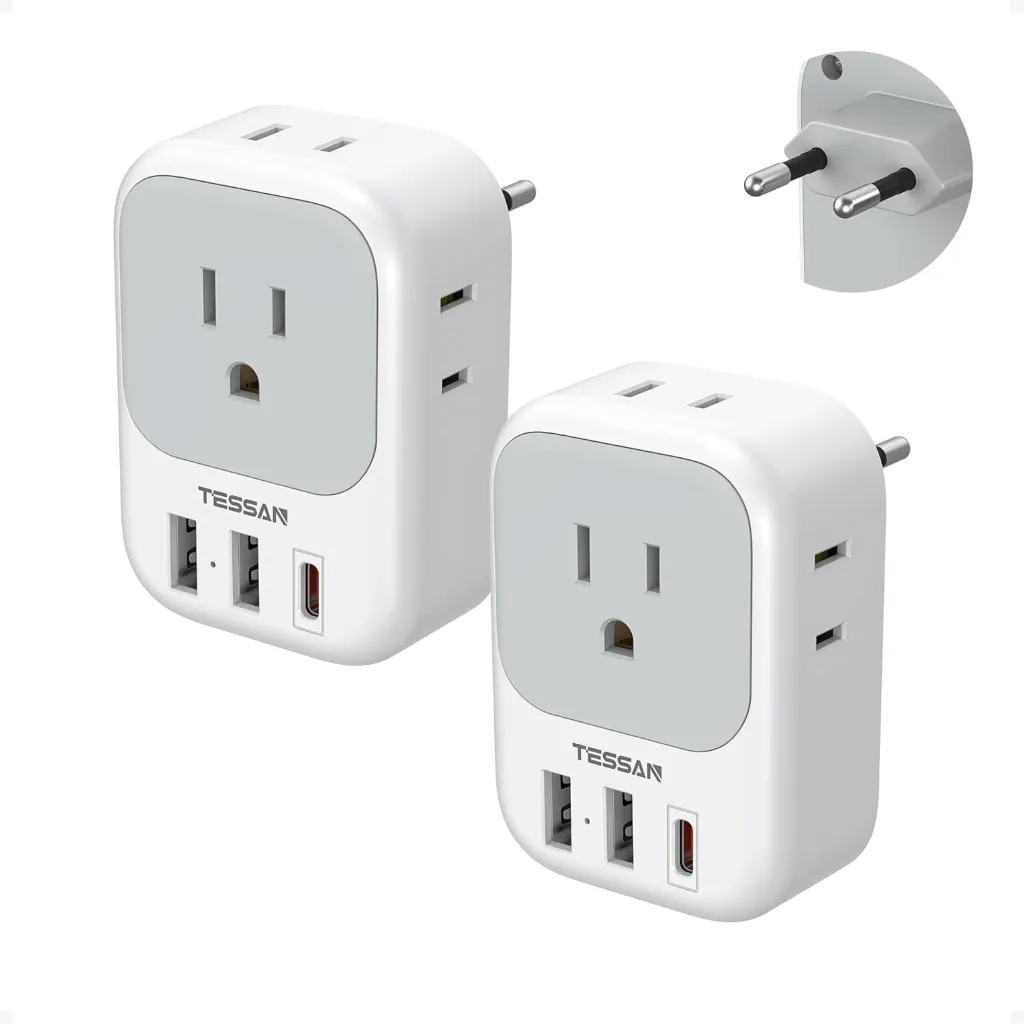 TESSAN Adaptador Europeo 2 Unidades