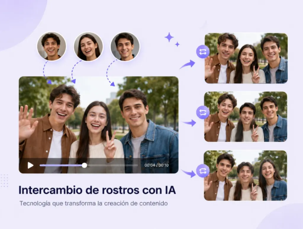 Intercambio de rostros en vídeo con IA