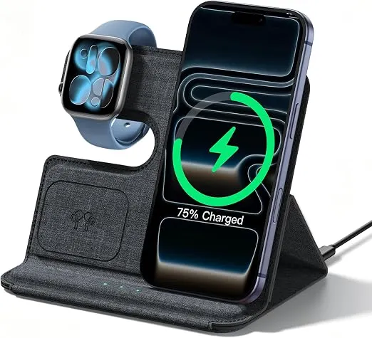 Lamicall 3 en 1 - Estación de carga para iPhone, Apple Watch y AirPods