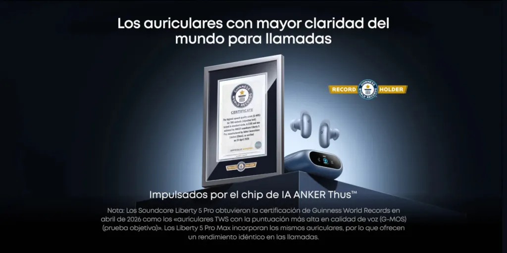 Soundcore liberty con record Guiness